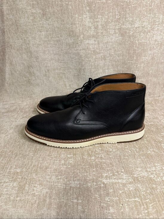 Tommy Hilfiger Men\'s Faux Leather Lace-Up Harbin Chukka Boots Black Size 12 main image 3